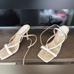 Coach Cream Strappy Espadrille Heeled Sandals